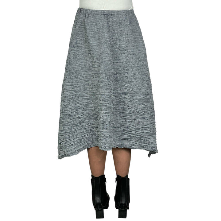 GAUZE BORDER HORIZONTAL PLEAT SKIRT