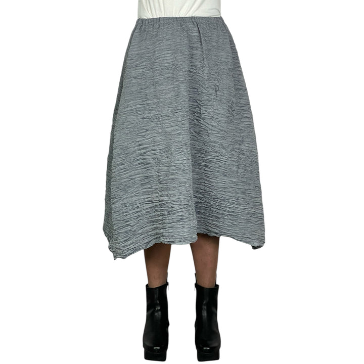 GAUZE BORDER HORIZONTAL PLEAT SKIRT