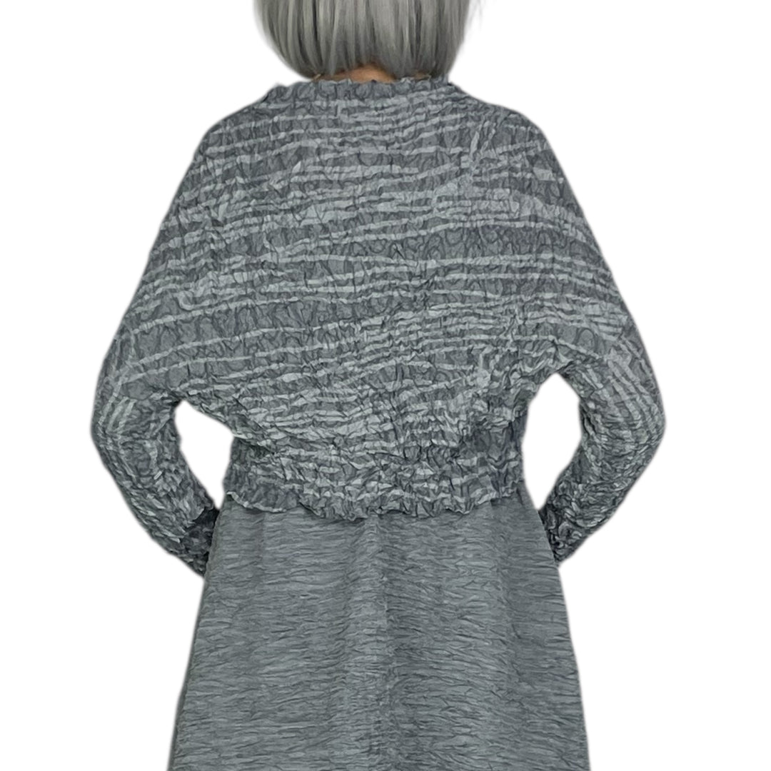 LINES PRINT CRINKLE PLEAT TOP