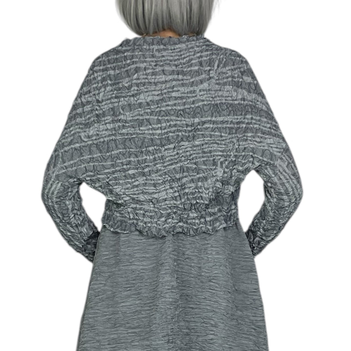 LINES PRINT CRINKLE PLEAT TOP
