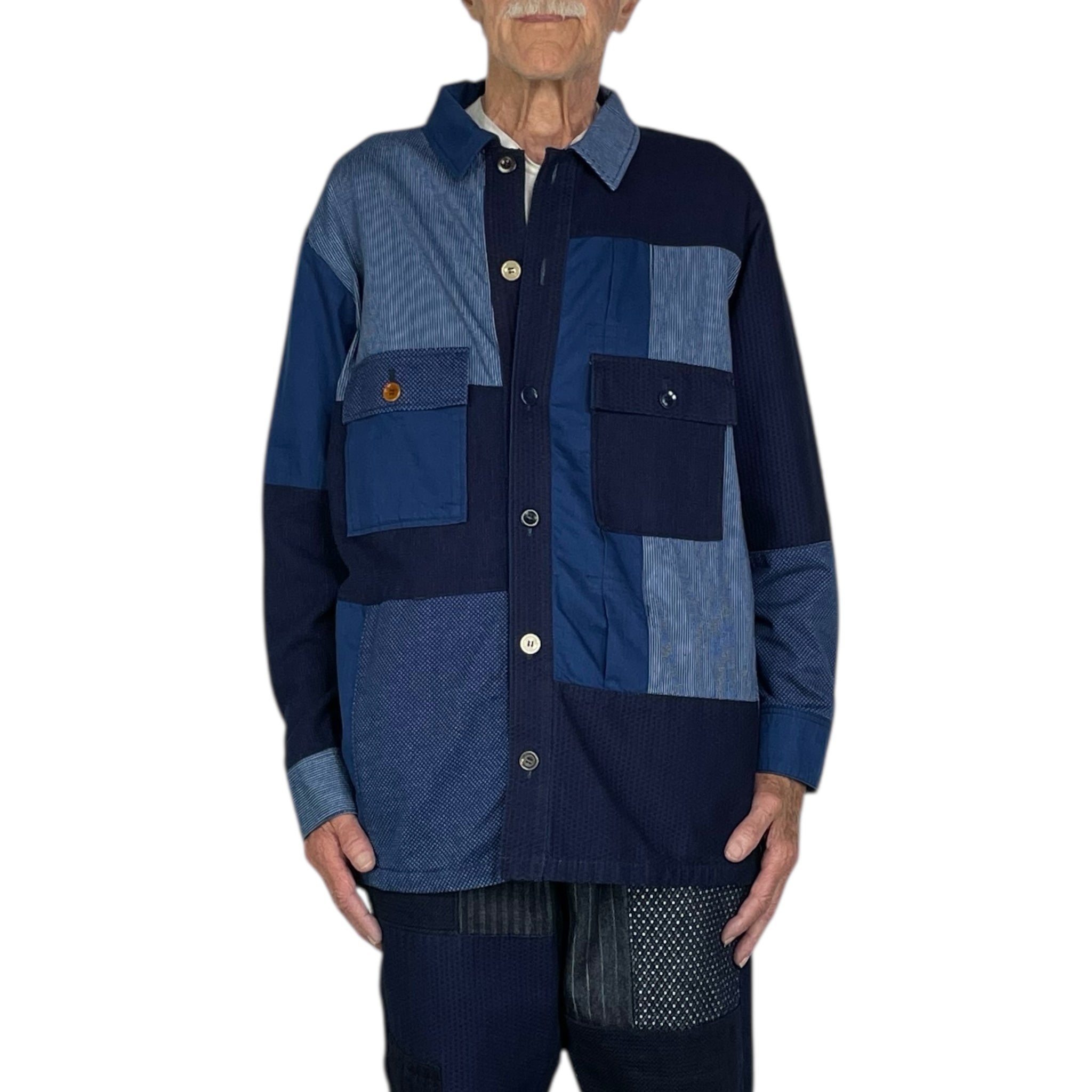 トップス FDMTL patchwork shirt jacket DENIM PATCHWORK SHIRT/JACKET – MIO