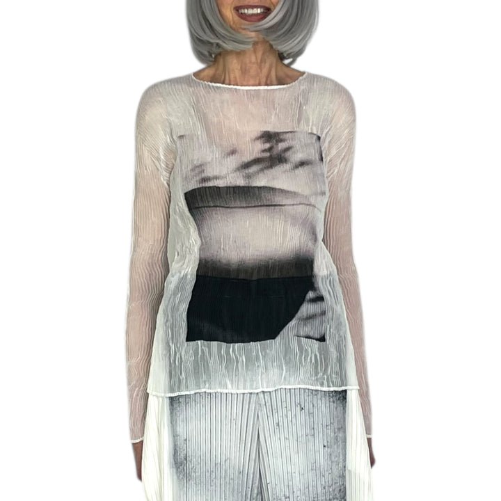 SHADOW STUDY CHIFFON TWIST TOP