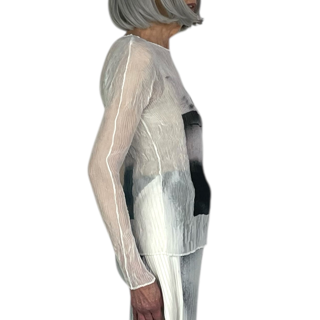 SHADOW STUDY CHIFFON TWIST TOP