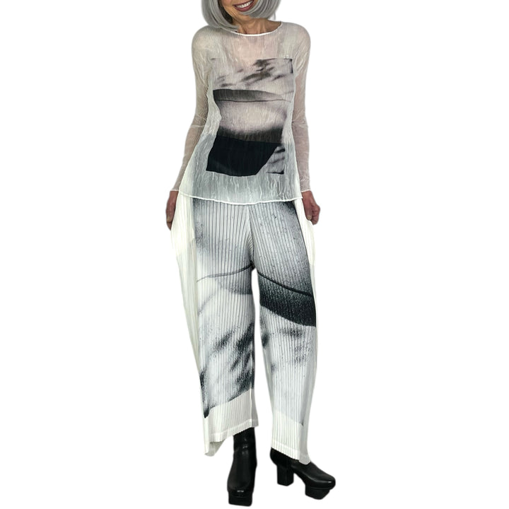 SHADOW STUDY CHIFFON TWIST TOP