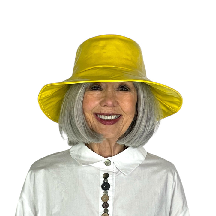 FABRIC LINED PATENT RAIN HAT