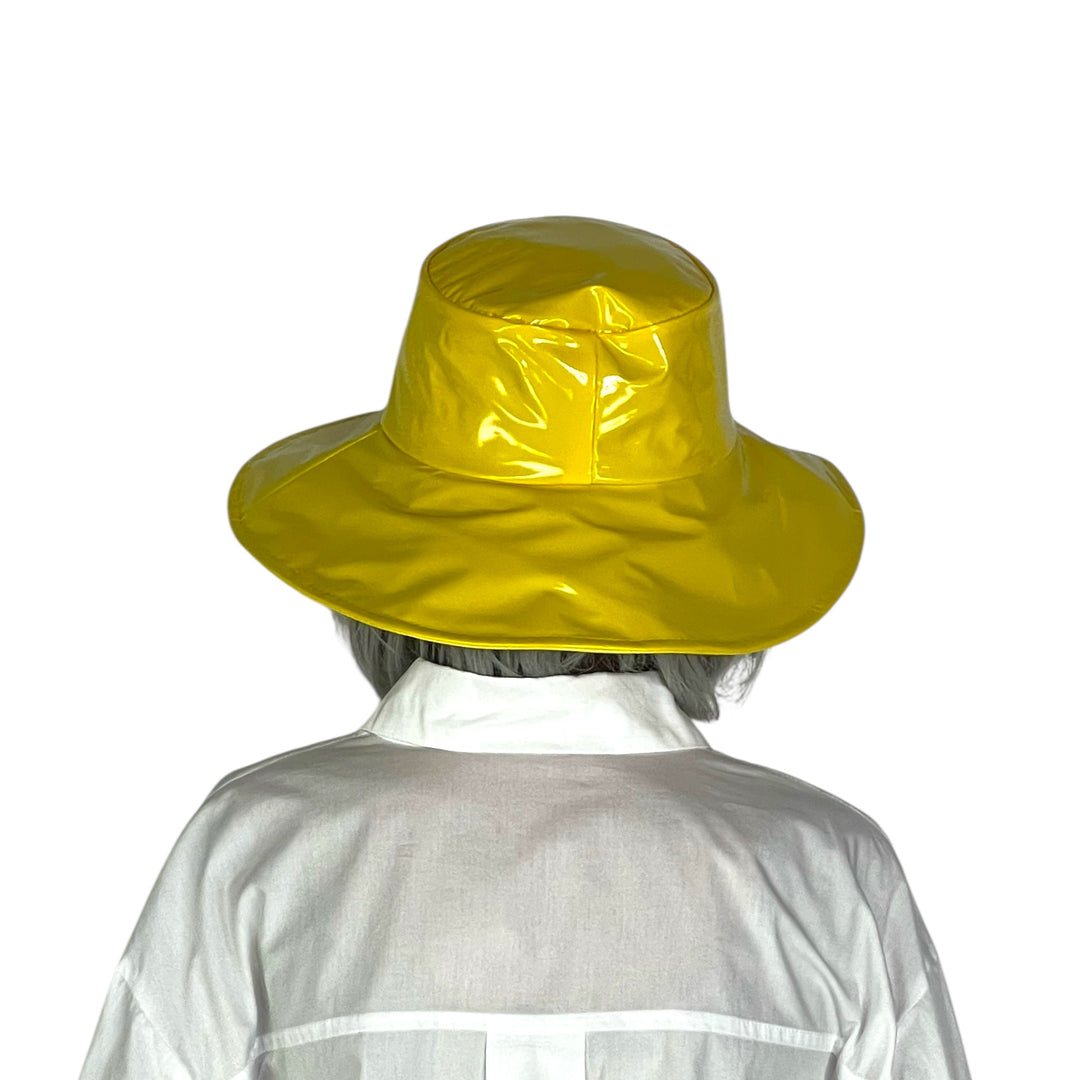 FABRIC LINED PATENT RAIN HAT
