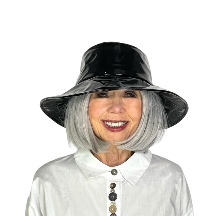 FABRIC LINED PATENT RAIN HAT