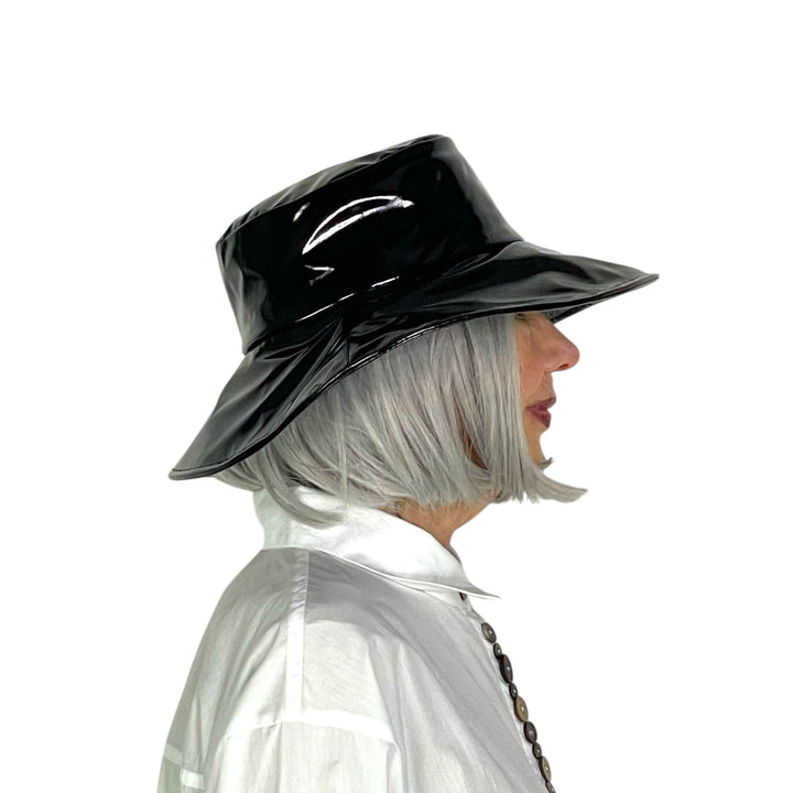 FABRIC LINED PATENT RAIN HAT