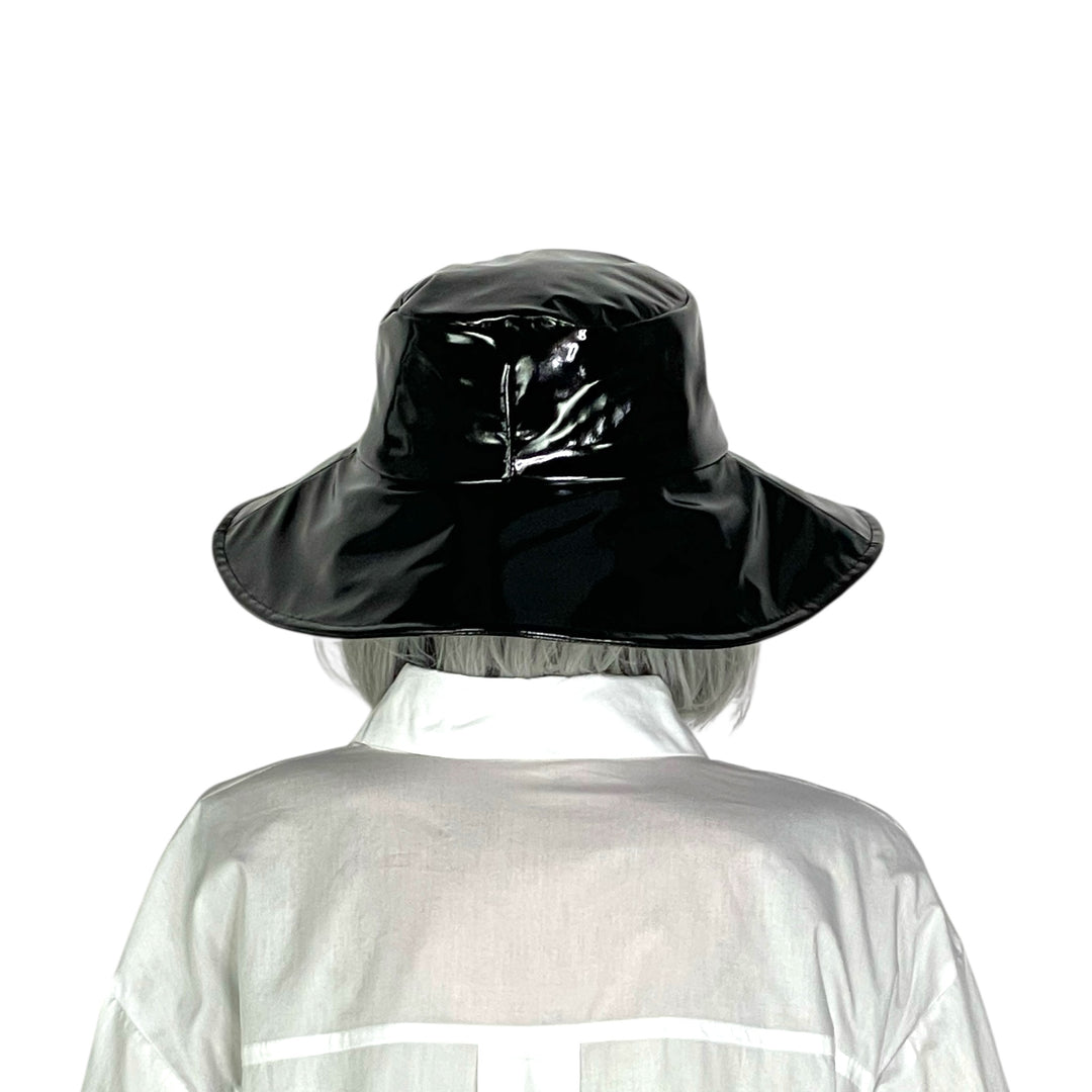 FABRIC LINED PATENT RAIN HAT