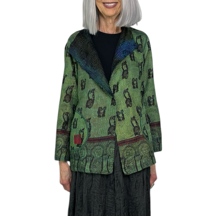 CLAMP DYED/PRINT SHORT JACKET