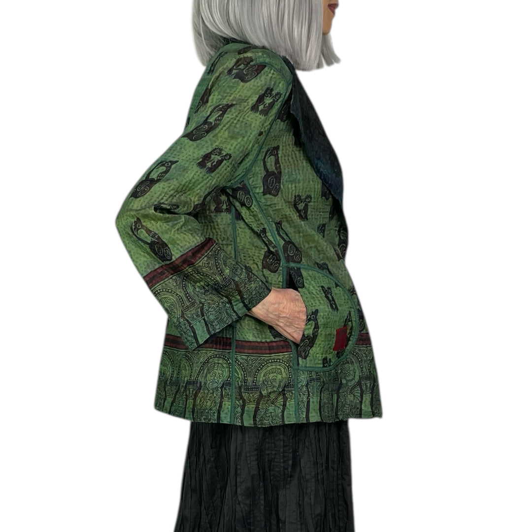 CLAMP DYED/PRINT SHORT JACKET