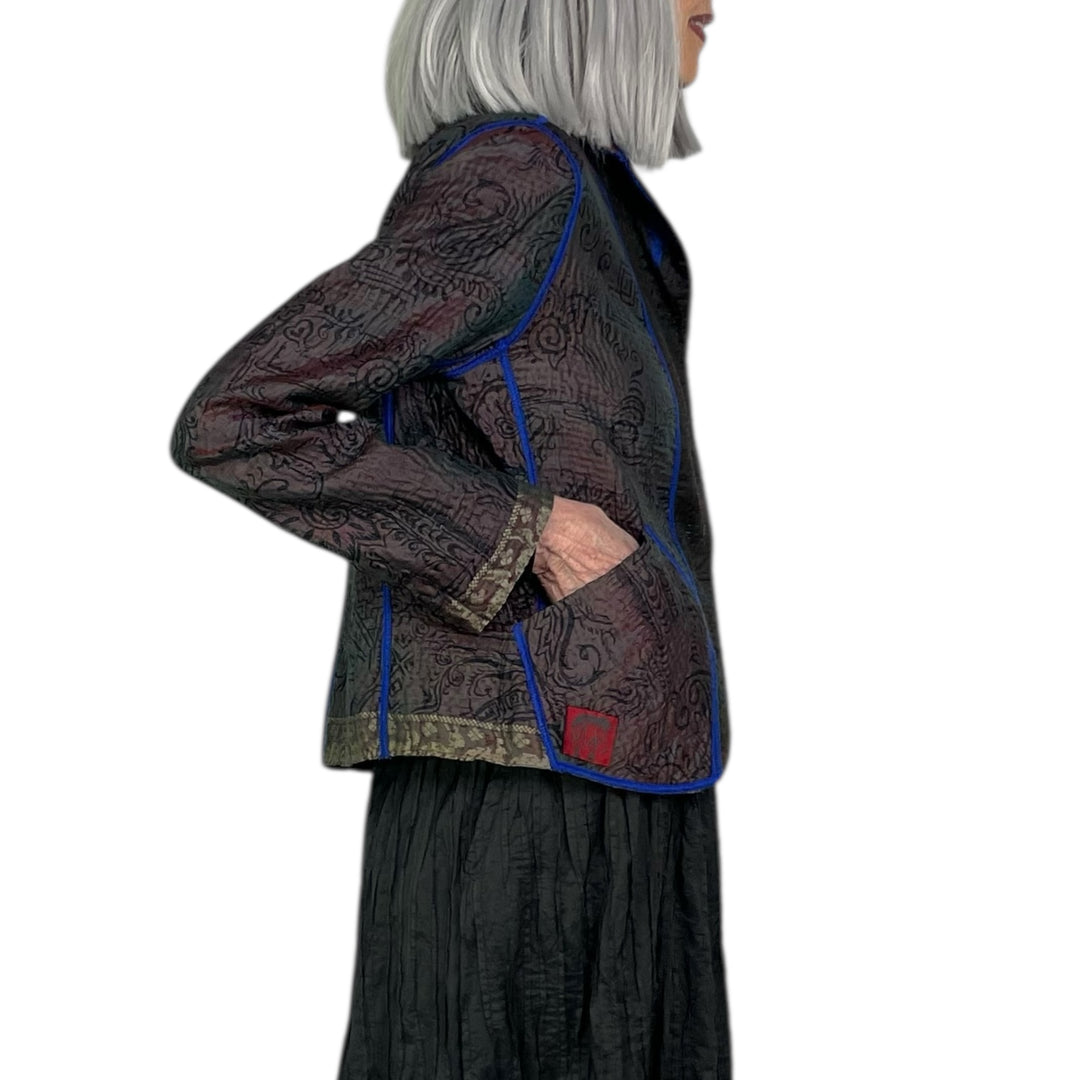 CLAMP DYED CROPPED BASIC JACKET