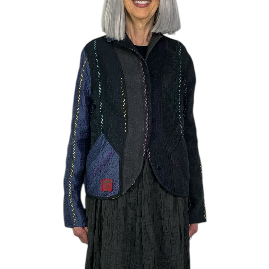 JEWEL WOVEN CROPPED BASIC JACKET