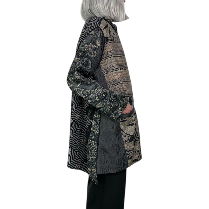 SILK JACQUARD KAFTAN JACKET MEDIUM