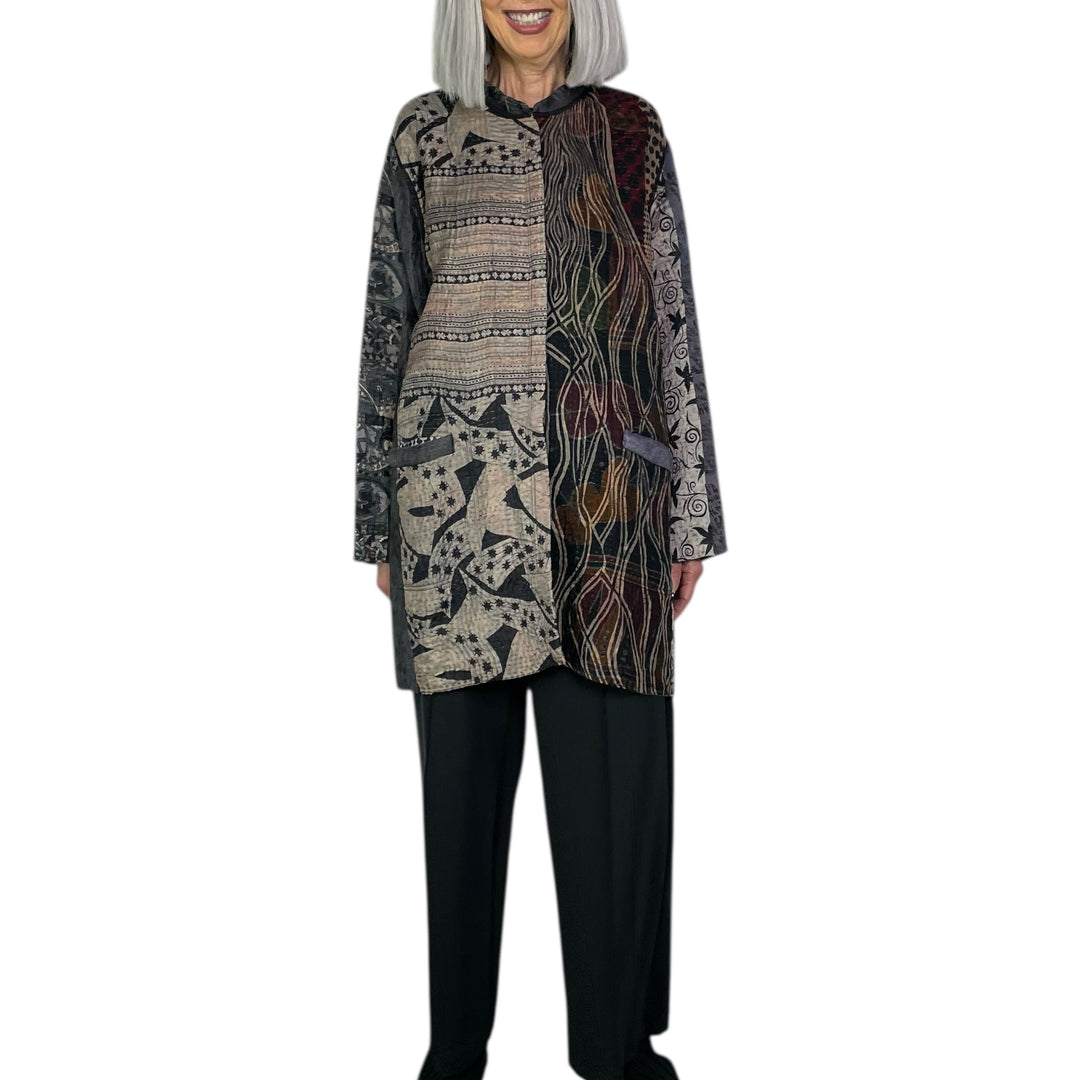 SILK JACQUARD KAFTAN JACKET MEDIUM