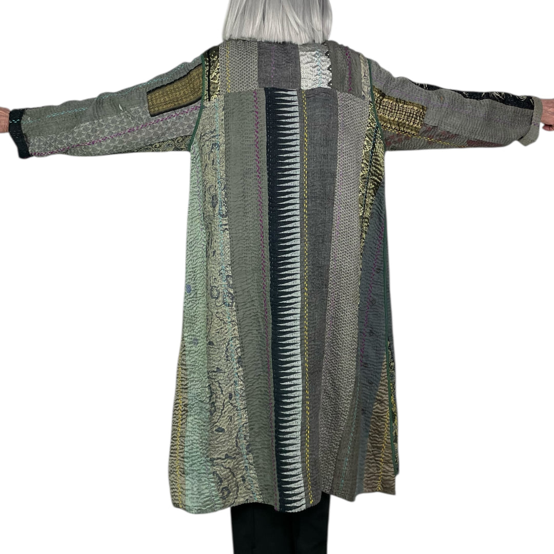 JEWEL WOVEN KAFTAN COAT