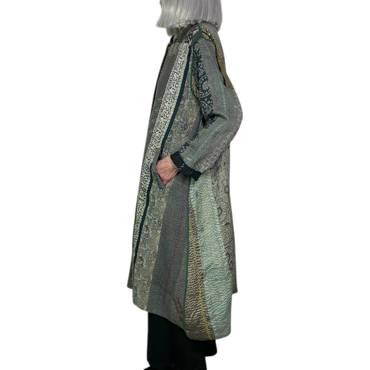 JEWEL WOVEN KAFTAN COAT