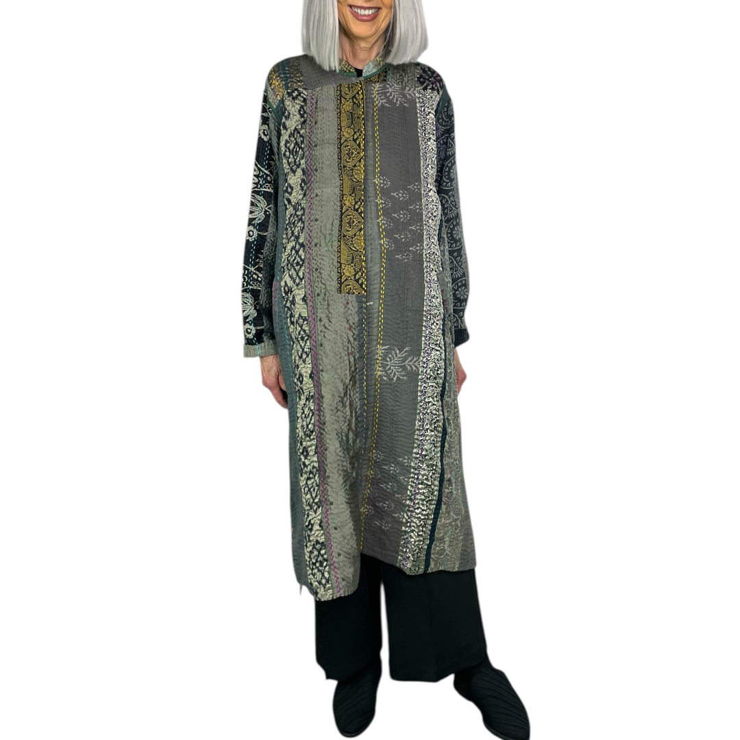 JEWEL WOVEN KAFTAN COAT