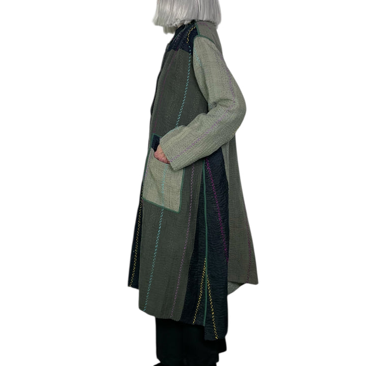 JEWEL WOVEN KAFTAN COAT