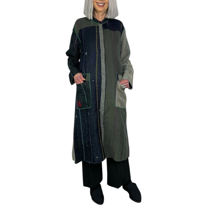 JEWEL WOVEN KAFTAN COAT