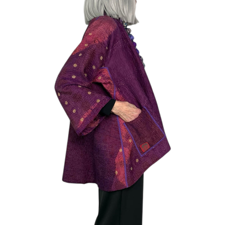 TIE DYE CIRCLE SHIBORI KIMONO JACKET