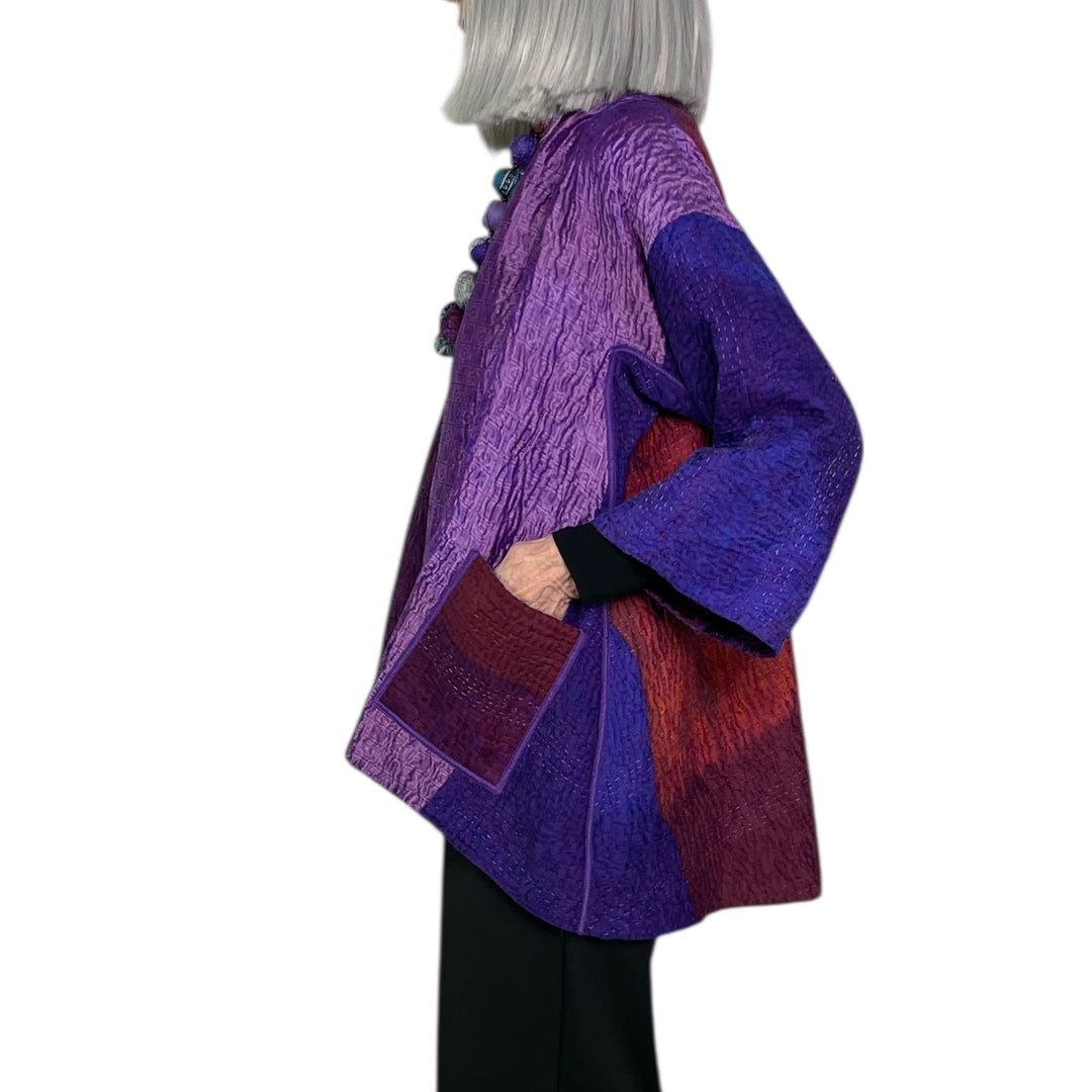 TIE DYE CIRCLE SHIBORI KIMONO JACKET