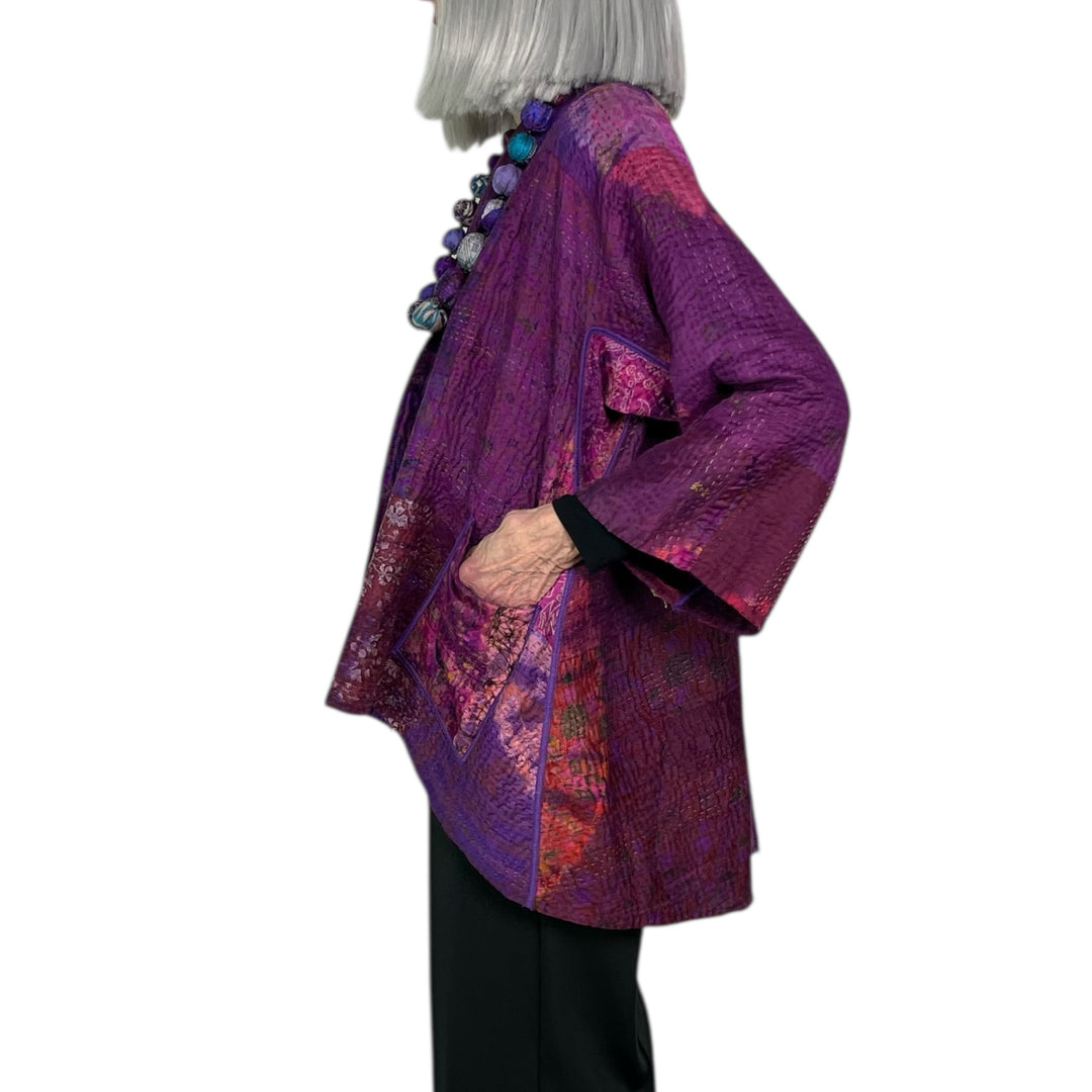 TIE DYE CIRCLE SHIBORI KIMONO JACKET