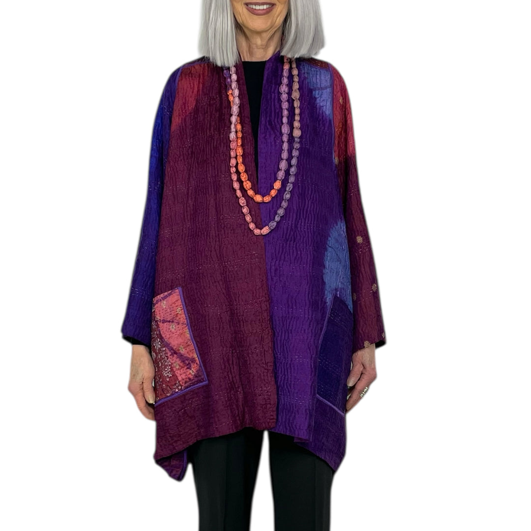 TIE DYE CIRCLE SHIBORI A-LINE JACKET