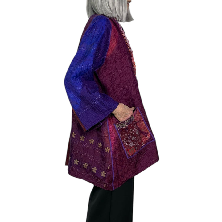 TIE DYE CIRCLE SHIBORI A-LINE JACKET