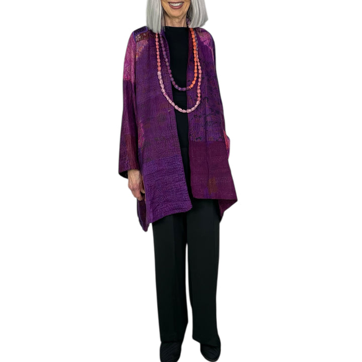 TIE DYE CIRCLE SHIBORI A-LINE JACKET