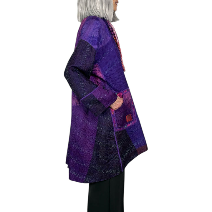 TIE-DYE CIRCLE SHIBORI KIMONO LONG JACKET