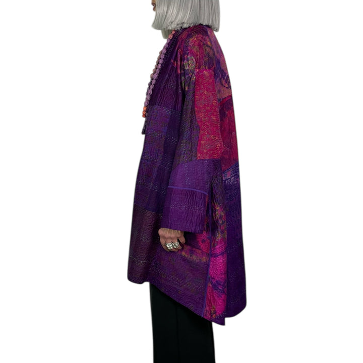 TIE-DYE CIRCLE SHIBORI KIMONO LONG JACKET