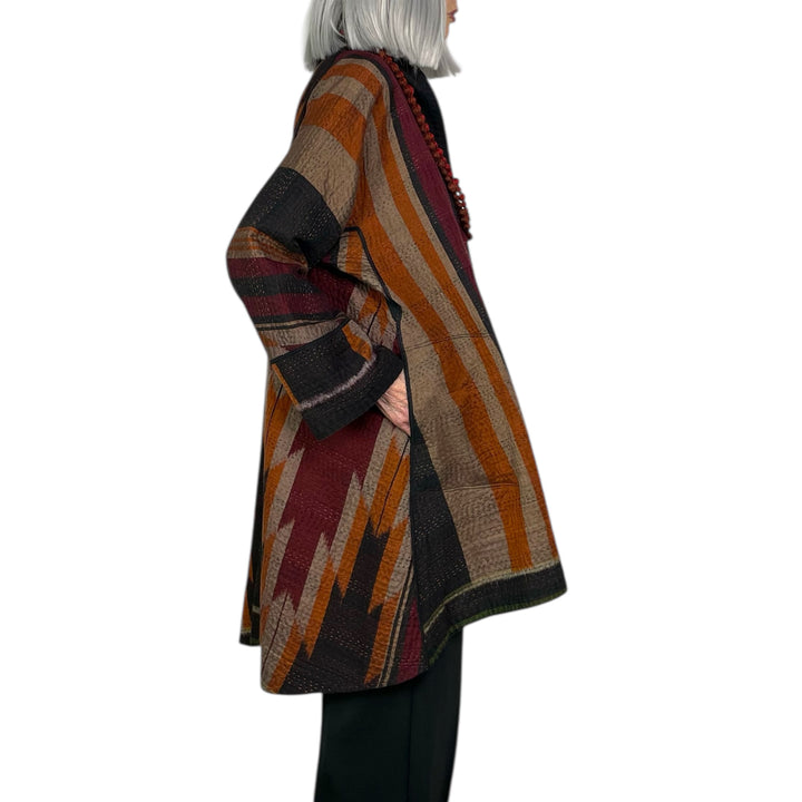 IKAT/OMBRE KIMONO LONG JACKET