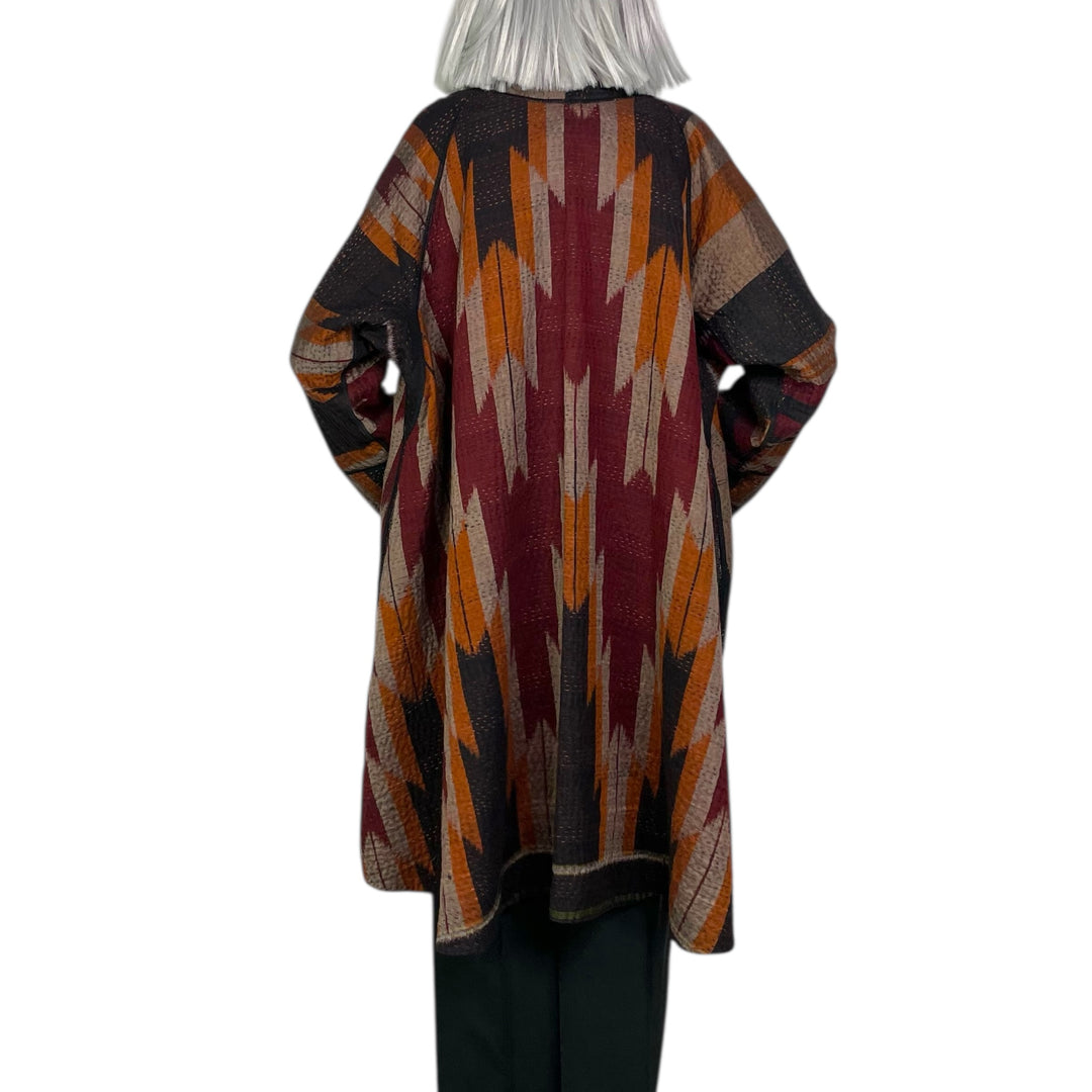 IKAT/OMBRE KIMONO LONG JACKET