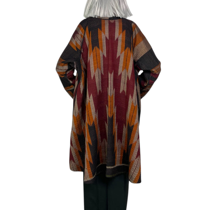 IKAT/OMBRE KIMONO LONG JACKET
