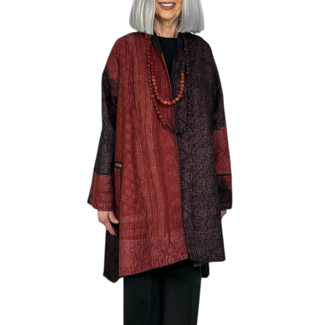 IKAT/OMBRE KIMONO LONG JACKET