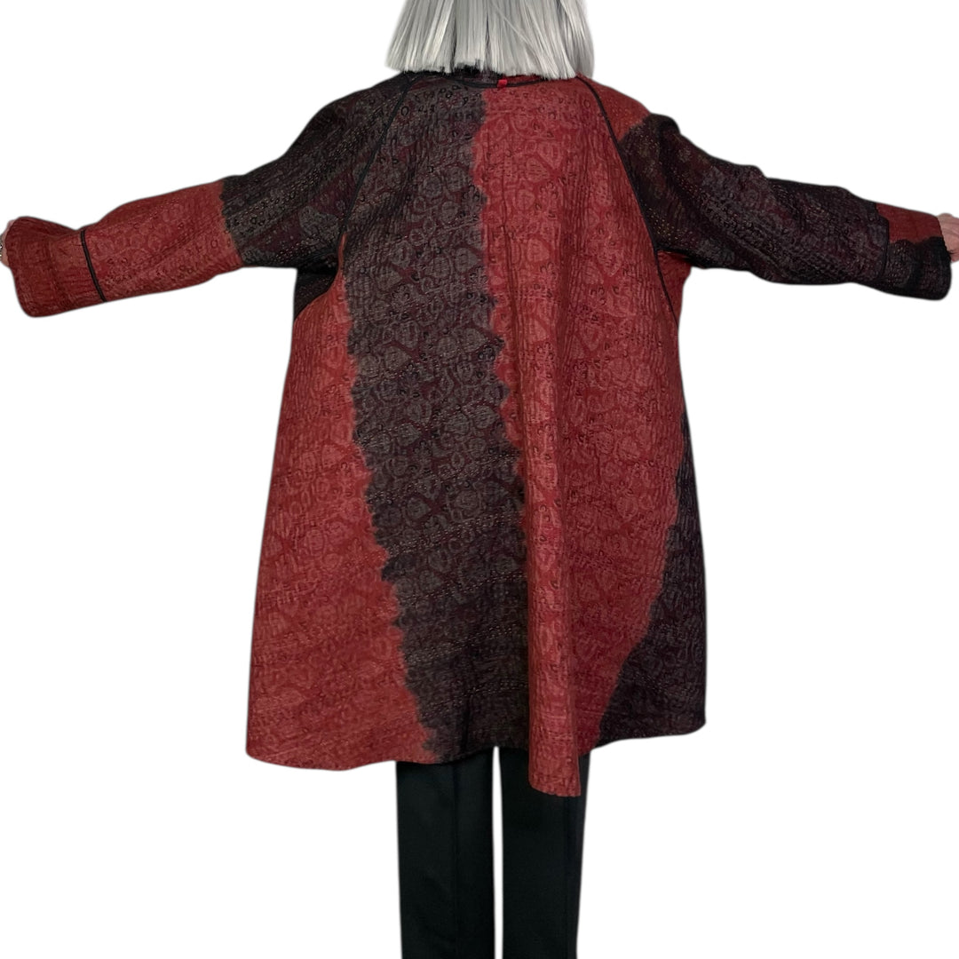 IKAT/OMBRE KIMONO LONG JACKET