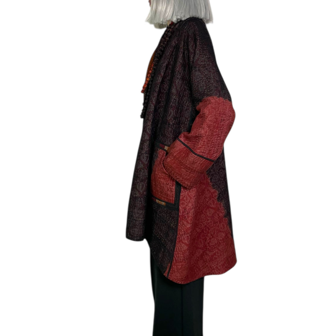 IKAT/OMBRE KIMONO LONG JACKET