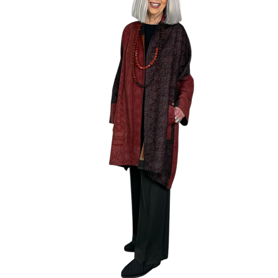 IKAT/OMBRE KIMONO LONG JACKET