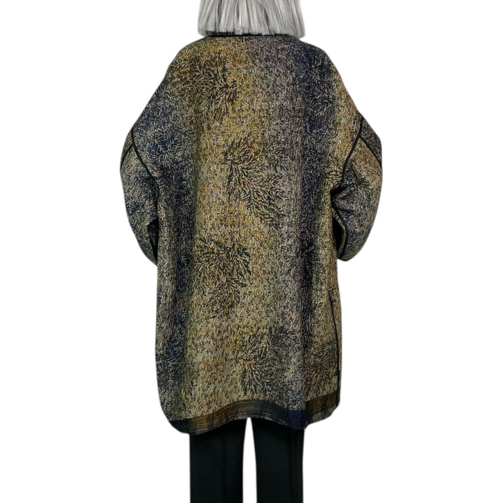 VINTAGE SILK GEORGETTE AND COTTON HAORI JACKET