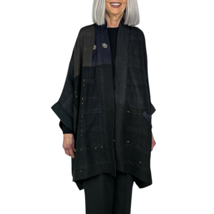 JAIPUR PATCH DOUBLE COLLAR PONCHO