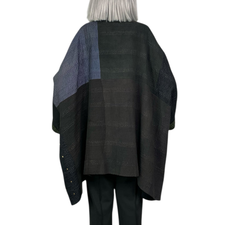 JAIPUR PATCH DOUBLE COLLAR PONCHO