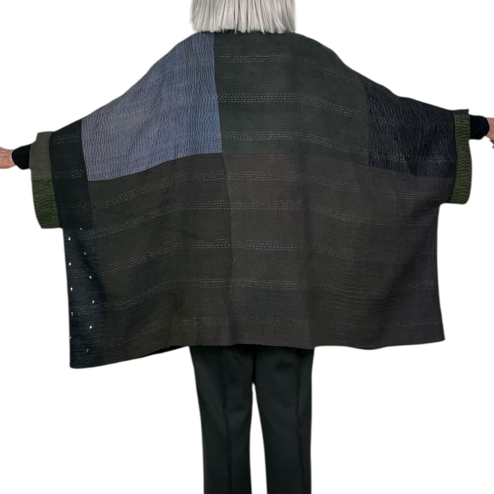 JAIPUR PATCH DOUBLE COLLAR PONCHO