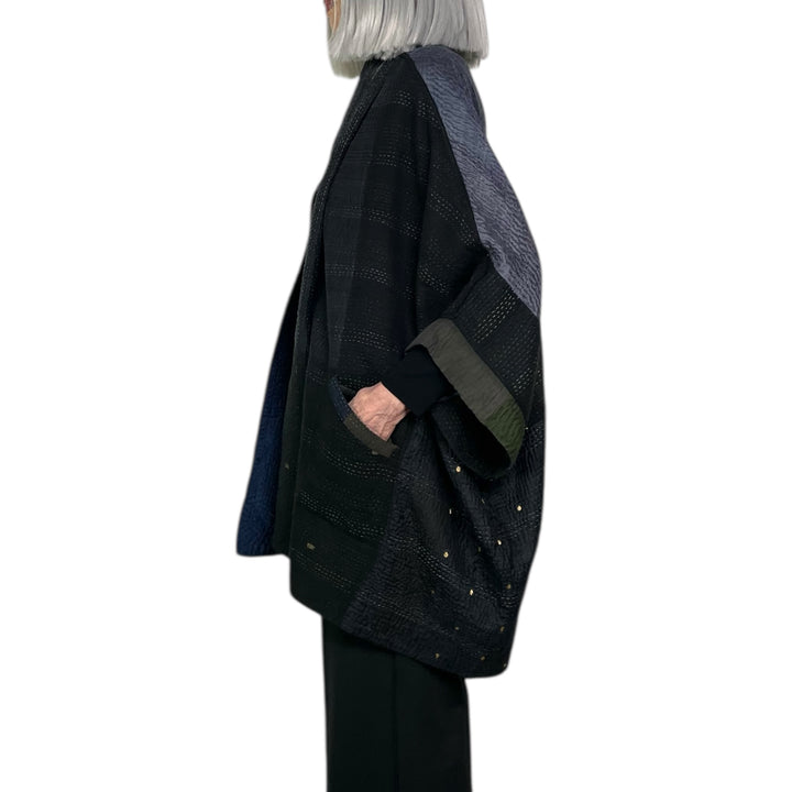 JAIPUR PATCH DOUBLE COLLAR PONCHO