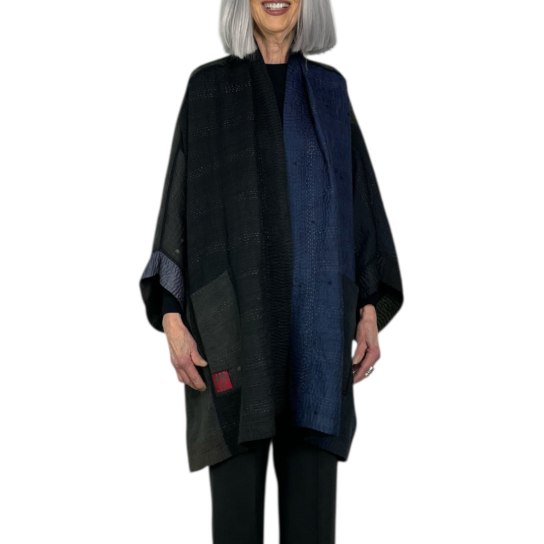 JAIPUR PATCH DOUBLE COLLAR PONCHO