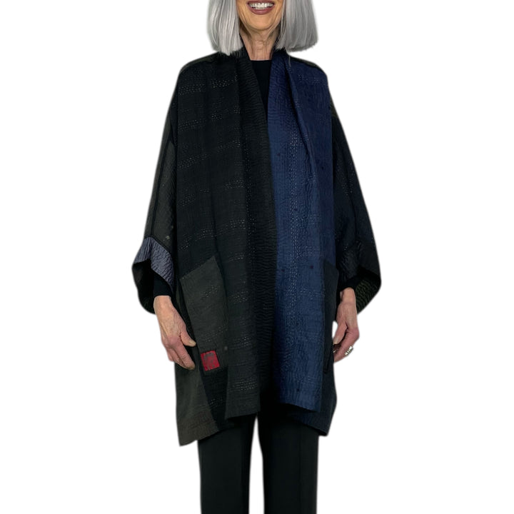 JAIPUR PATCH DOUBLE COLLAR PONCHO