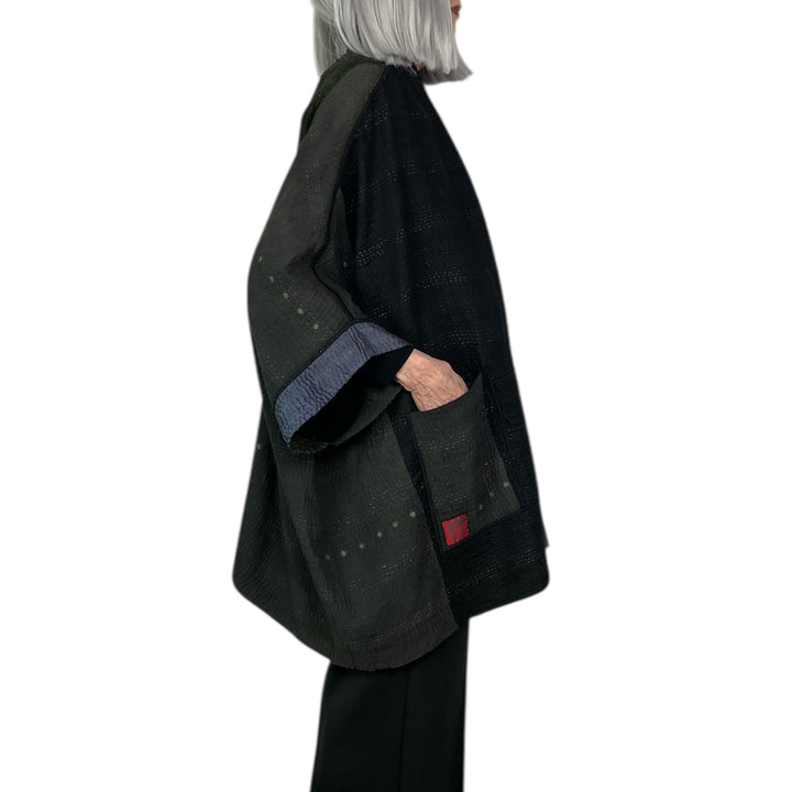 JAIPUR PATCH DOUBLE COLLAR PONCHO