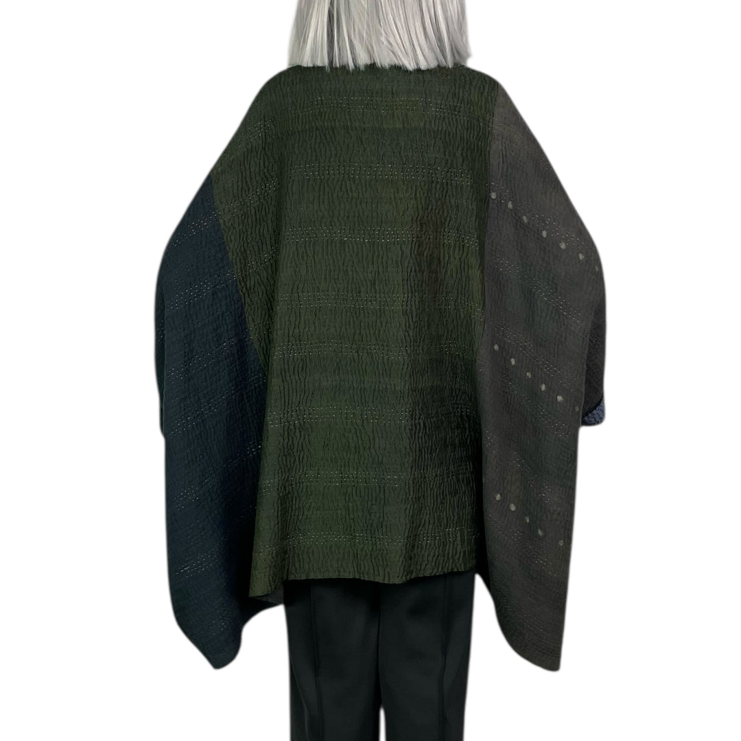 JAIPUR PATCH DOUBLE COLLAR PONCHO