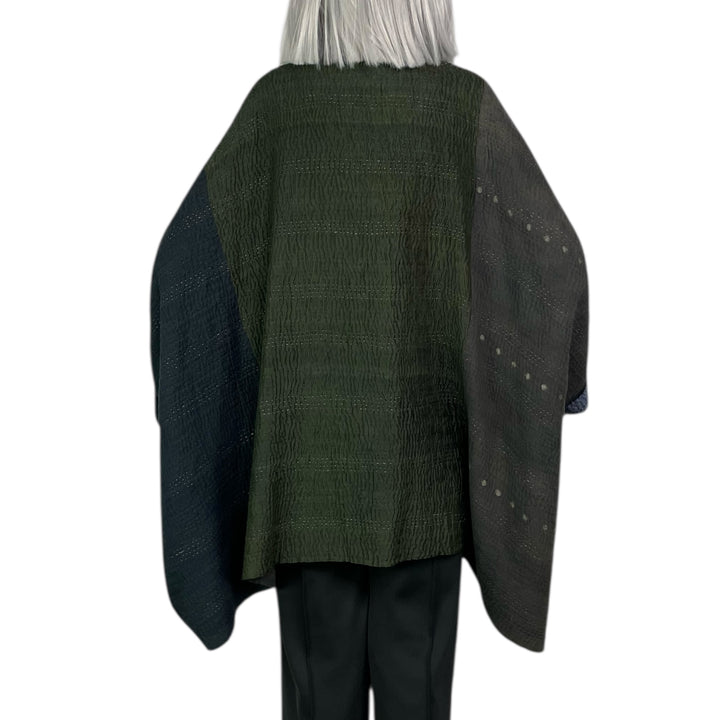 JAIPUR PATCH DOUBLE COLLAR PONCHO