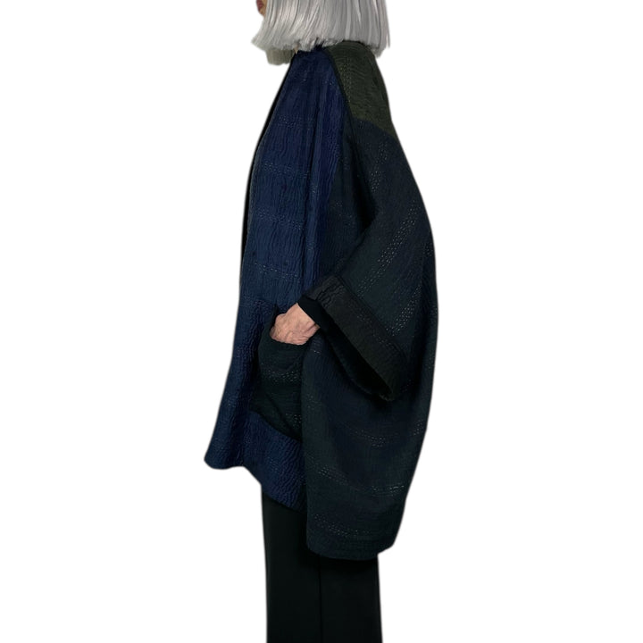 JAIPUR PATCH DOUBLE COLLAR PONCHO